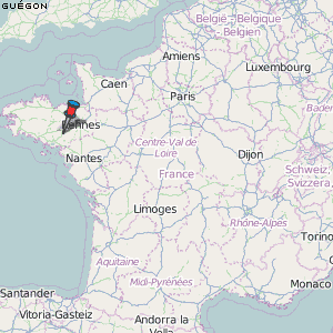 Guégon Karte Frankreich