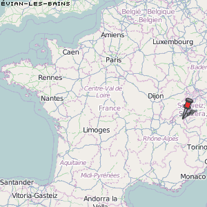 Évian-les-Bains Karte Frankreich