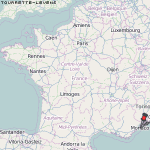 Tourrette-Levens Karte Frankreich