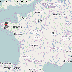 Plonéour-Lanvern Karte Frankreich