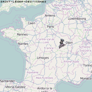 Saint-Léger-des-Vignes Karte Frankreich