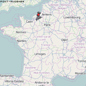 Pont-Audemer Karte Frankreich