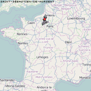 Saint-Sébastien-de-Morsent Karte Frankreich