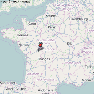 Migné-Auxances Karte Frankreich