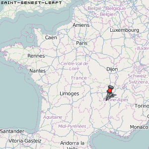 Saint-Genest-Lerpt Karte Frankreich
