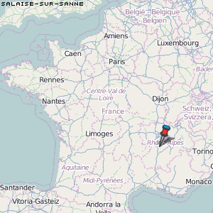 Salaise-sur-Sanne Karte Frankreich