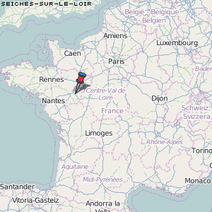 Seiches-sur-le-Loir Karte Frankreich