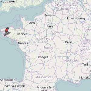 Plozévet Karte Frankreich