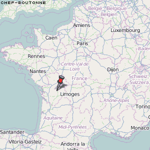 Chef-Boutonne Karte Frankreich