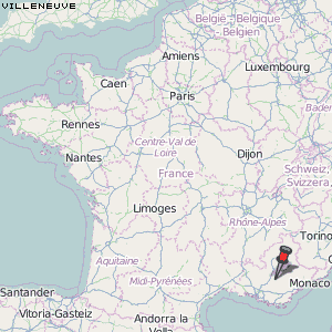 Villeneuve Karte Frankreich