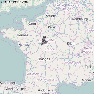 Saint-Branchs Karte Frankreich