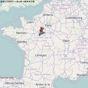 Savigny-sur-Braye Karte Frankreich