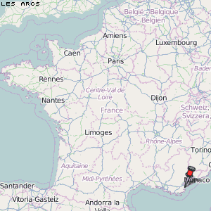 Les Arcs Karte Frankreich