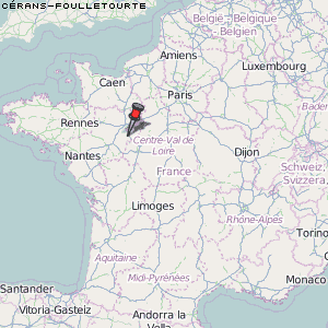 Cérans-Foulletourte Karte Frankreich