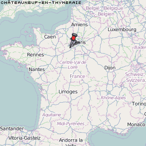 Châteauneuf-en-Thymerais Karte Frankreich