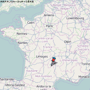 Arpajon-sur-Cère Karte Frankreich