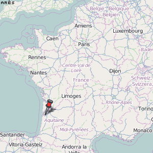 Arès Karte Frankreich