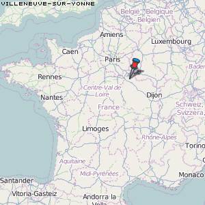 Villeneuve-sur-Yonne Karte Frankreich
