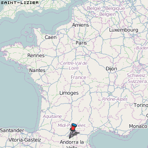 Saint-Lizier Karte Frankreich