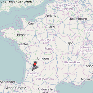 Castres-Gironde Karte Frankreich