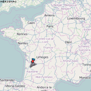 Mérignac Karte Frankreich