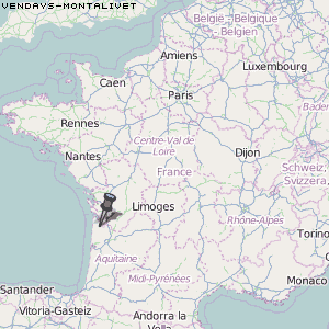 Vendays-Montalivet Karte Frankreich
