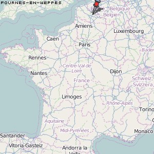 Fournes-en-Weppes Karte Frankreich