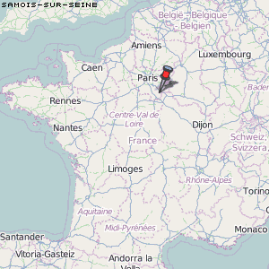 Samois-sur-Seine Karte Frankreich