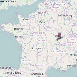 Fontaines Karte Frankreich
