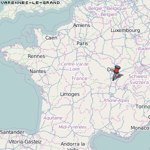 Varennes-le-Grand Karte Frankreich