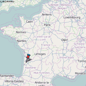 Lacanau Karte Frankreich