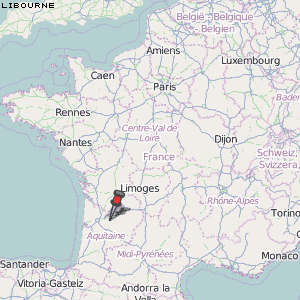 Libourne Karte Frankreich