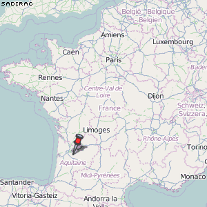 Sadirac Karte Frankreich