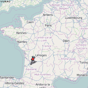 Yvrac Karte Frankreich