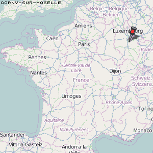 Corny-sur-Moselle Karte Frankreich