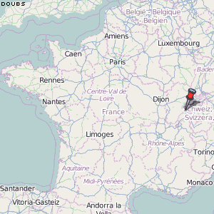 Doubs Karte Frankreich