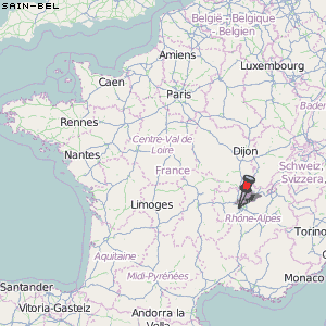 Sain-Bel Karte Frankreich
