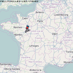 Pellouailles-les-Vignes Karte Frankreich