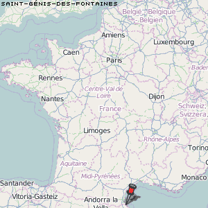 Saint-Génis-des-Fontaines Karte Frankreich