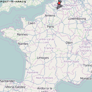 Pont-à-Marcq Karte Frankreich