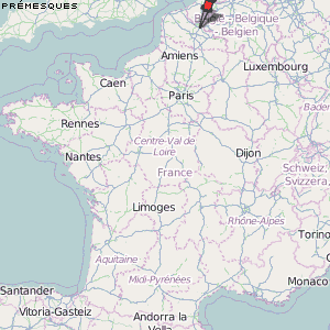 Prémesques Karte Frankreich