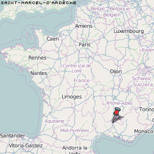 Saint-Marcel-d'Ardèche Karte Frankreich