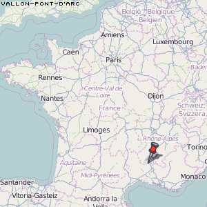 Vallon-Pont-d'Arc Karte Frankreich