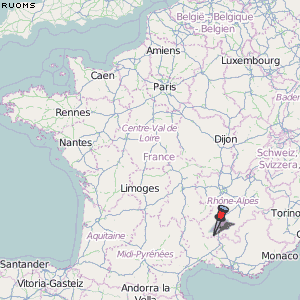 Ruoms Karte Frankreich