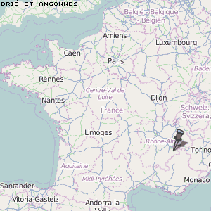 Brié-et-Angonnes Karte Frankreich
