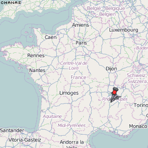 Chanas Karte Frankreich