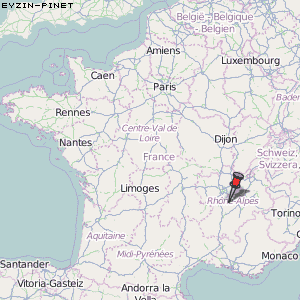Eyzin-Pinet Karte Frankreich