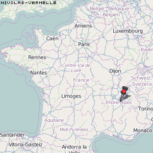 Nivolas-Vermelle Karte Frankreich