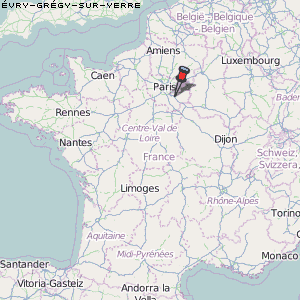 Évry-Grégy-sur-Yerre Karte Frankreich
