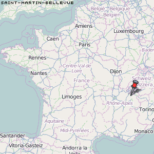 Saint-Martin-Bellevue Karte Frankreich